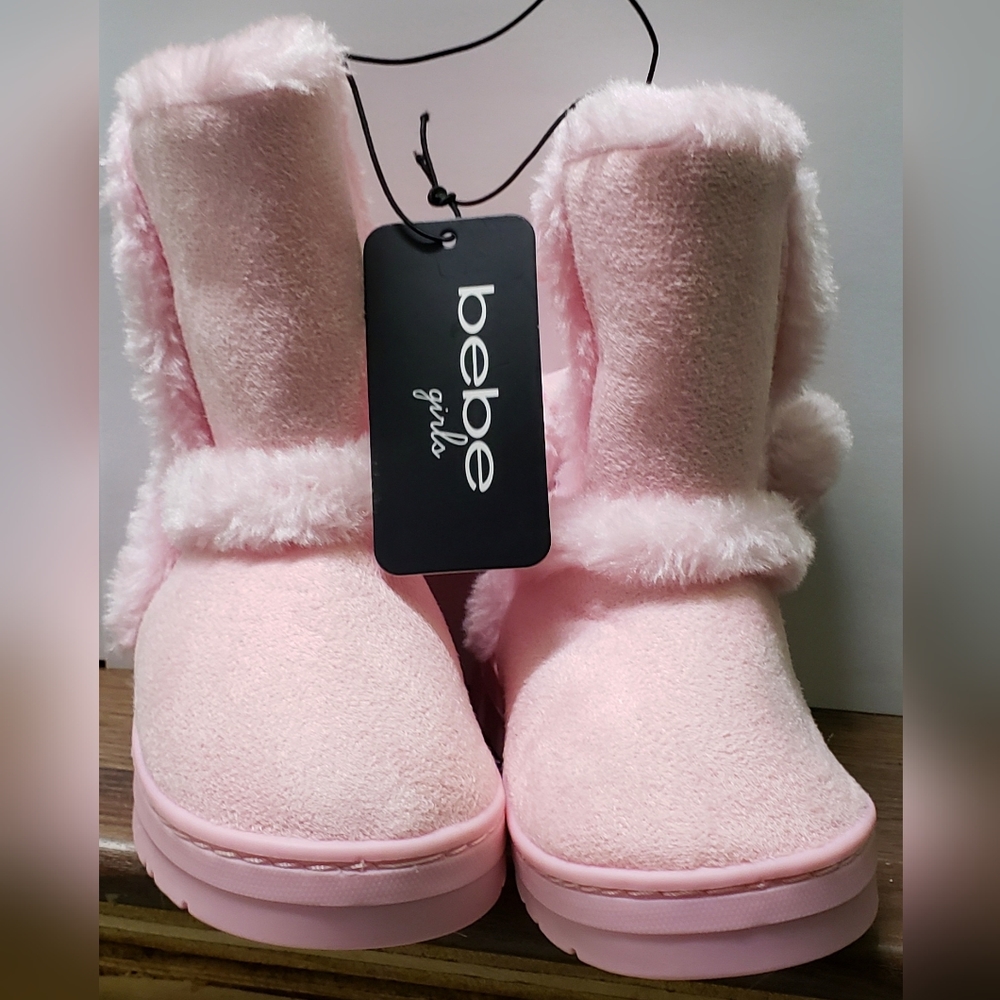 Babe fluffy pink snow boots(for girls)